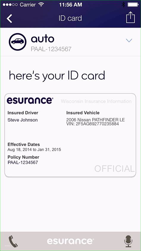 Safe Auto Insurance Card Template