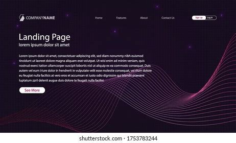 Minimalist Landing Page Background Template Curved Stock Vector ...