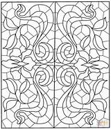 Large Stained Glass Coloring Pages Easy Coloring sketch template