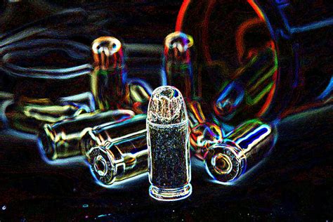 Pop Art Of .45 Cal Bullets Comming Out Of Pill Bottle Photograph by ...