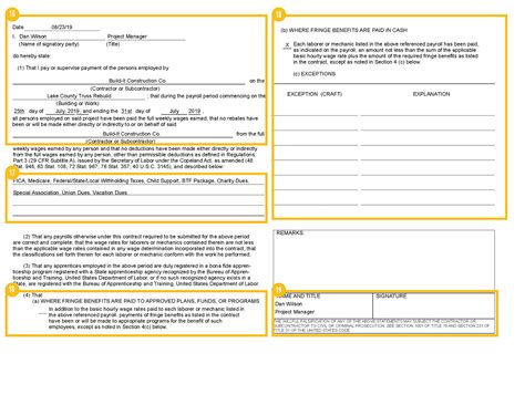 Sample Certified Payroll Report: Interact With an Example WH-347