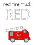 red fire truck Coloring Page - Tracing - Twisty Noodle