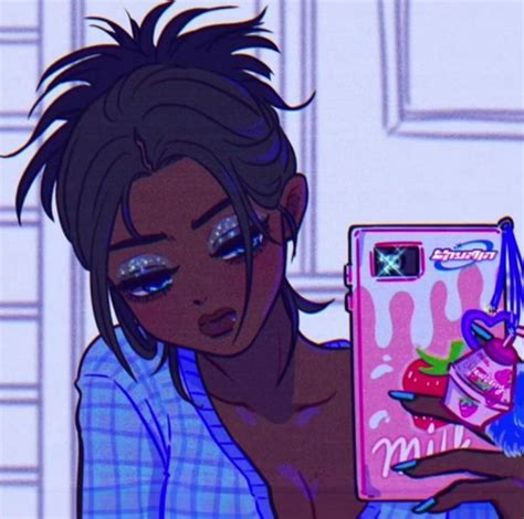 anime poc pfp aesthetic in 2022 | Girls cartoon art, Black girl art, Black love art