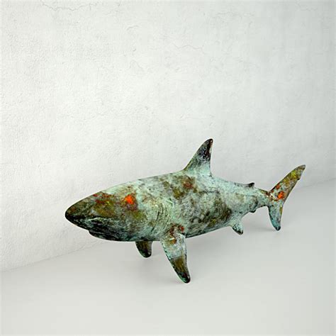 Shark Sculpture in Bronze Finish 3D Model $17 - .fbx .max .unknown - Free3D