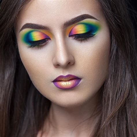 Neon Multicolor Makeup Makeup Eye Looks, Eye Makeup Art, Crazy Makeup, Artistry Makeup ...