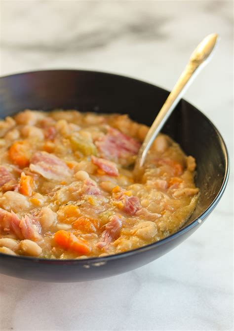 Slow Cooker Ham Bone and Navy Bean Soup - Lisa's Dinnertime Dish