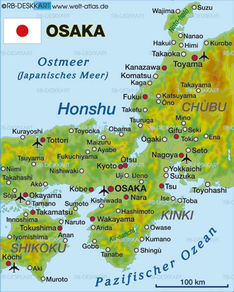 Map of Osaka (Region in Japan) | Welt-Atlas.de