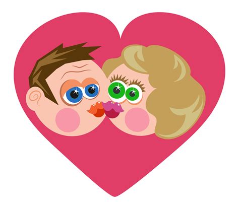 Funny Cartoon Kissing Couple 2652637 Vector Art at Vecteezy