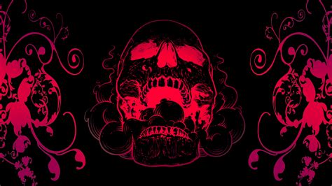 Red Skull Flowers Black Background 4k Wallpaper,HD Artist Wallpapers,4k ...