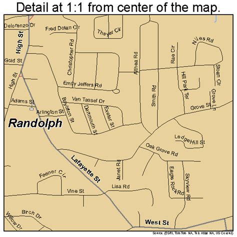 Randolph Massachusetts Street Map 2555990