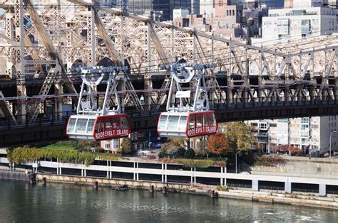 The Roosevelt Island Tram is an aerial tramway that spans the East River and connects Roosevelt ...