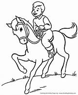 Horse Coloring Pages  Printable boy Is riding His Page sketch template