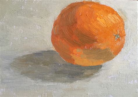 Daily Painting #2 ‘Orange’ 5×7″ oil on board | Clare Bowen