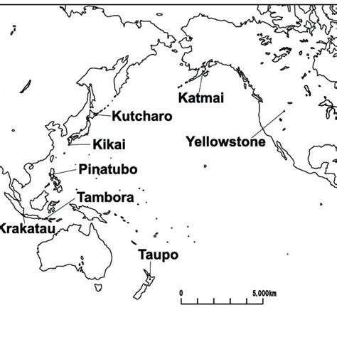 Index map showing locations of caldera volcanoes. | Download Scientific ...