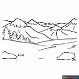 Mountains Coloring Page  Easy Drawing Guides sketch template
