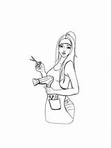 Hairdresser coloring pages sketch template