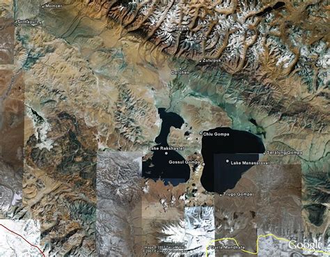 Tibet Kailash 05 To Tirthapuri 01 Kailash Map from Google Earth