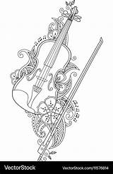 Violin Coloring Book  Paper sketch template
