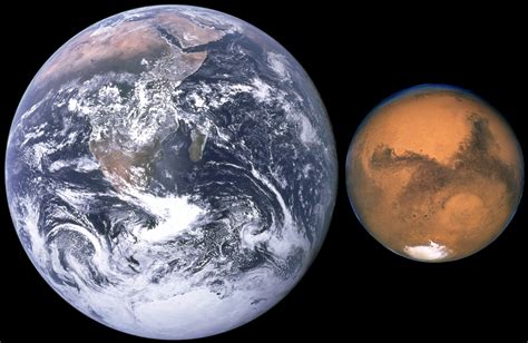 Comparison of Earth and Mars image - Free stock photo - Public Domain photo - CC0 Images