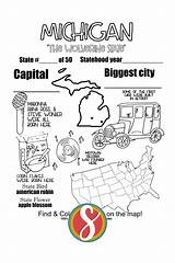 Free Michigan Coloring Pages — Stevie Doodles sketch template