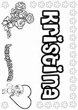 girls name coloring Pages Kristina Girly To color sketch template