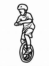 Boy With Unicycle Coloring Page  Free Printable Pages sketch template