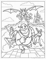 Donkey And Shrek Coloring Page For Kids Free sketch template