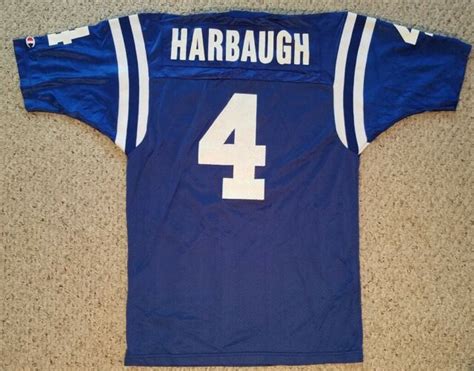 Jim Harbaugh #4 Indianapolis Colts NFL Jersey m/i USA Champion circa 1995 sz 44 | eBay