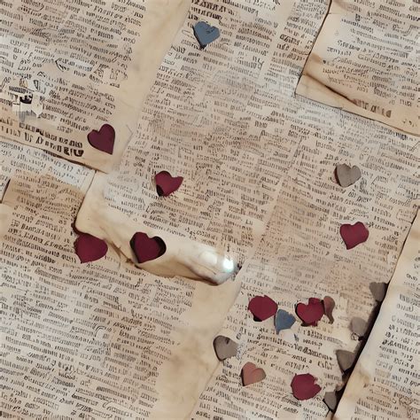 Vintage Hearts and Newspaper Graphic · Creative Fabrica