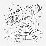 Telescopio Para Colorear Página Aislado En Dibujo De Boceto Contorno  sketch template