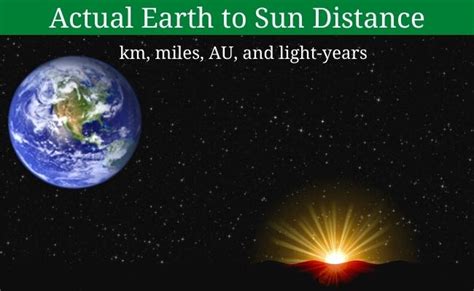 Sun Distance from Earth (km, miles, and light-years)