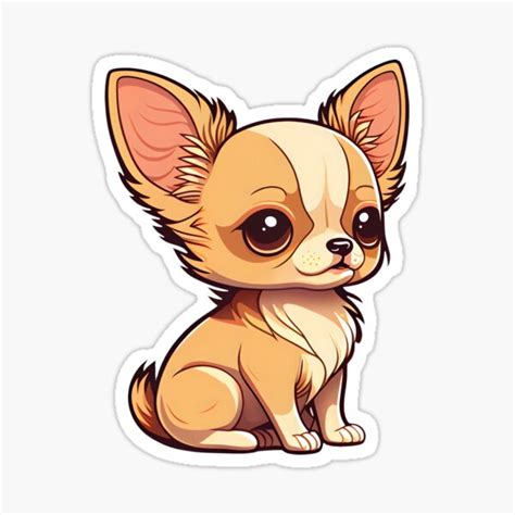 " Cute Kawaii Chihuahua Puppy" Sticker for Sale by WhimsyDogs | Redbubble