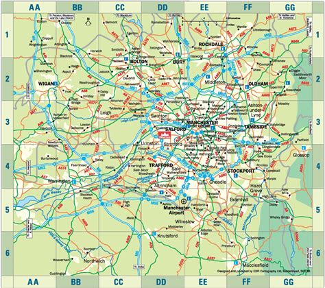 Map Of Greater Manchester Uk