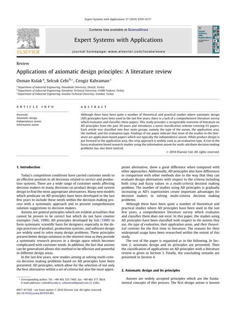 (PDF) Applications of axiomatic design principles: A literature review - DOKUMEN.TIPS