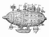 Sky High Blimp Mandala Coloring  Page sketch template