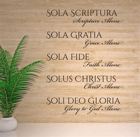 The Five Solas Scripture Grace Faith Christ Glory to God | Etsy