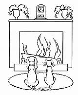 Fireplace Coloring Page sketch template