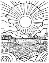 Dazzling Sunset Coloring Pages  Free Printable Art For Kids sketch template