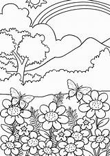 Free & Easy To Print Rainbow Coloring Pages  Nature sketch template