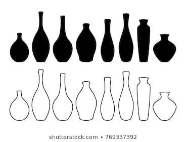 Vase set. Various forms of vases. Home interior decoration. Vector icon collection. Vases ...