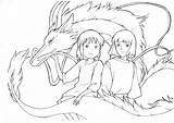 Spirited Away Haku Dragon Anime Coloring Pages sketch template