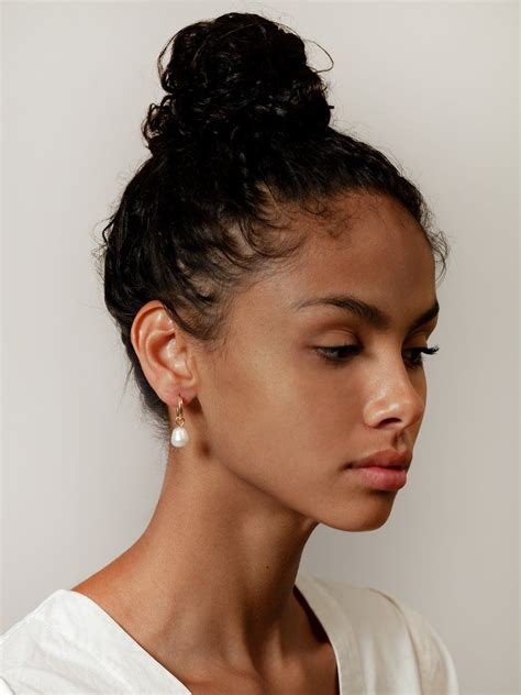 Wolf Circus fresh water Pearl small Hoops recycled metal sustainable ethically made | pipe and ...