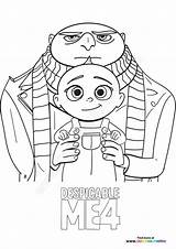 Gru Holding Junior Despicable Me 4  Coloring Pages For Kids sketch template