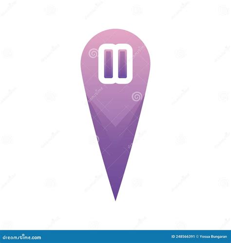 Pause Location Logo Gradient Design Template Icon Stock Vector - Illustration of media, place ...