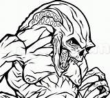 Creepy Alien Coloring Page  Free Printable Pages For Kids sketch template