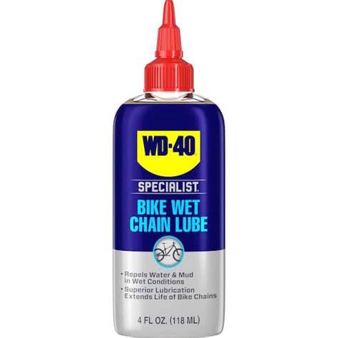 WD-40 SPECIALIST 4 oz. Bike Wet Chain Lubricant, High-Performance ...