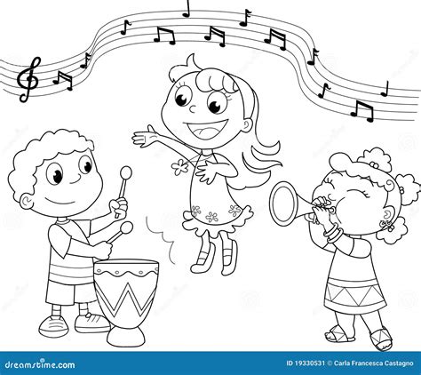 Kids Singing Clipart Black And White