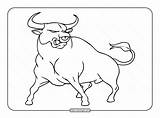 Printable Bull Coloring Page PDF For Kids sketch template