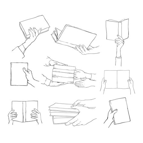 Premium Vector | Sketch of a hand holding a book