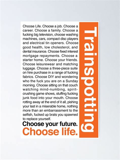 "Choose life." Poster for Sale by Llamarama13 | Redbubble